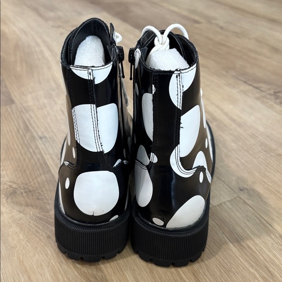 NEW Women’s Allegra K Polka Dot Combat Boots - Picture 3 of 5